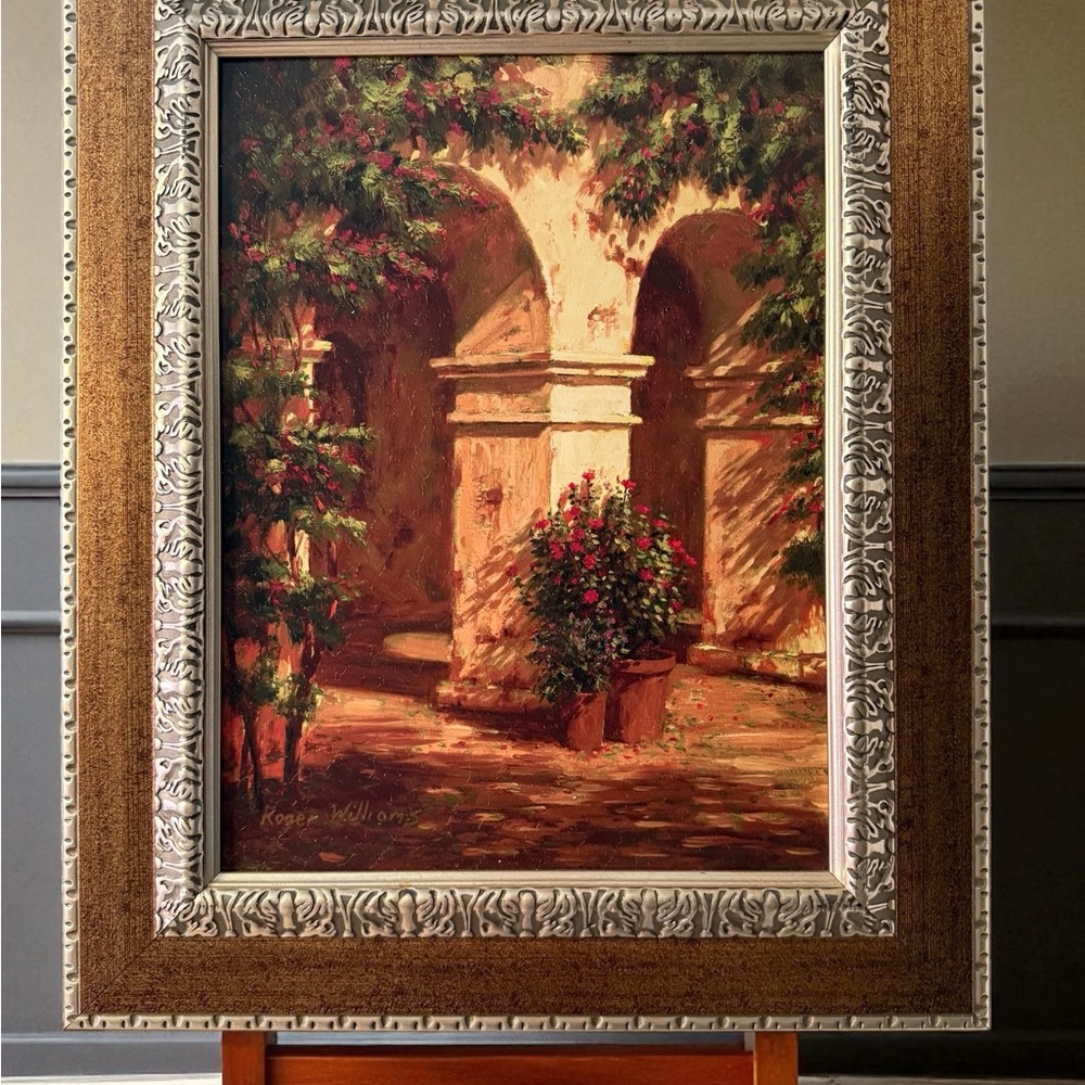 Roger Williams Ornate Framed Courtyard Artwork